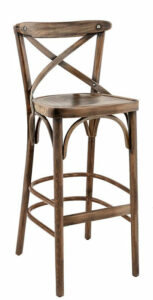 SitBe Hnědá dřevěná barová židle Shelby s patinou SitBe