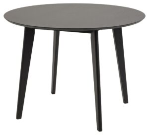 SCANDI Černý dubový kulatý jídelní stůl Diaz 105 cm SCANDI