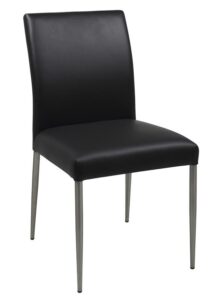 SCANDI Černá koženková jídelní židle Salo SCANDI