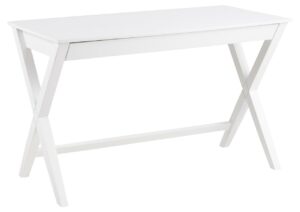 SCANDI Bílý kaučukový pracovní stůl Text 120 x 60 cm SCANDI