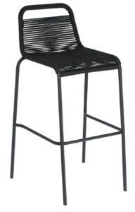 Černá proplétaná barová židle LaForma Glenville 100 cm LaForma