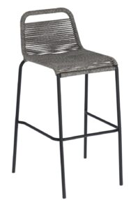 Šedá pletená barová židle LaForma Glenville 100 cm LaForma