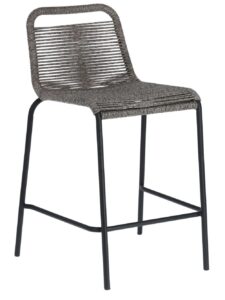 LaForma Šedá pletená barová židle Glenville 88 cm LaForma