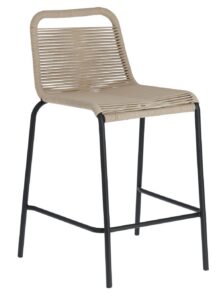 Béžová pletená barová židle LaForma Glenville 88 cm LaForma