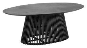 Černý masivní oválný jídelní stůl LaForma Irune 200 x 120 cm LaForma