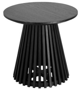 Černý masivní kulatý odkládací stolek LaForma Irune 50 cm LaForma