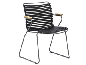 Černá plastová zahradní židle HOUE Click s područkami Houe