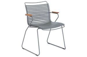 Šedá plastová zahradní židle HOUE Click s područkami Houe