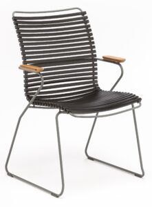 Černá plastová zahradní židle HOUE Click II. s područkami Houe