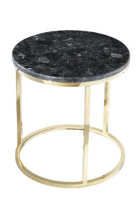 Černý žulový konferenční stolek RGE Accent se zlatou podnoží Ø 50 cm RGE