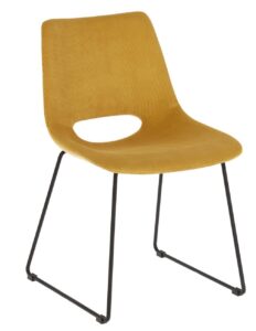 Hořčicově žlutá manšestrová jídelní židle LaForma Ziggy LaForma