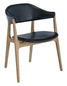 Černá kožená jídelní židle HOUE Spän Houe