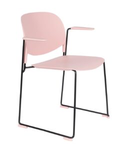 White Label Living Světle růžová plastová židle WLL Stacks s područkami White Label Living