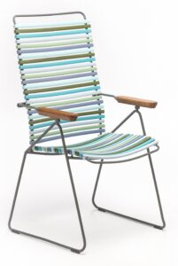 Modrozelená plastová polohovací zahradní židle HOUE Click Houe