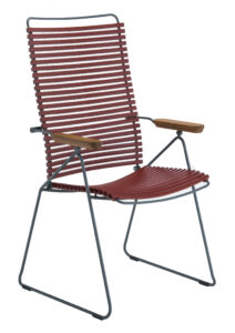 Červená plastová polohovací zahradní židle HOUE Click Houe