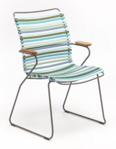 Modrozelená plastová zahradní židle HOUE Click II. s područkami Houe