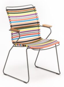 Pestrobarevná plastová zahradní židle HOUE Click II. s područkami Houe