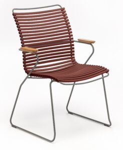 Červená plastová zahradní židle HOUE Click II. s područkami Houe