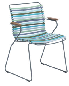 Modrozelená plastová zahradní židle HOUE Click s područkami Houe
