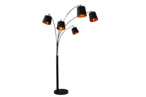 Moebel Living Černá kovová stojací lampa Malcolm 202 cm Moebel Living