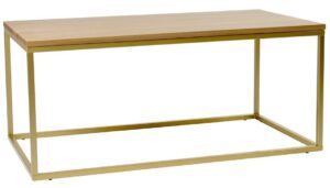 Dubový konferenční stolek FormWood Villa 110 x 60 cm se zlatou podnoží FormWood