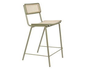 Zelená ratanová barová židle ZUIVER JORT 93