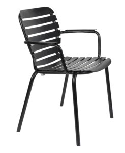 Černá kovová zahradní židle ZUIVER VONDEL s područkami Zuiver