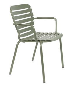 Zelená kovová zahradní židle ZUIVER VONDEL s područkami Zuiver