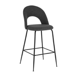 Tmavě šedá látková barová židle LaForma Mahalia 109 cm LaForma
