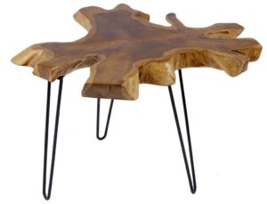 Moebel Living Masivní dřevěný odkládací stolek Tekka 60x58 cm Moebel Living