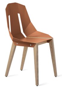 Cihlová hliníková židle Tabanda DIAGO s dubovou podnoží Tabanda