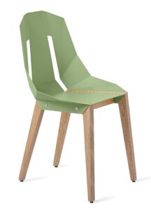 Mintová hliníková židle Tabanda DIAGO s dubovou podnoží Tabanda