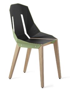 Mintová koženková židle Tabanda DIAGO s dubovou podnoží Tabanda