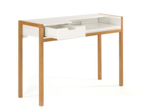 Bílý dubový pracovní stůl Woodman Farringdon 122x43 cm Woodman