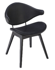 Černá kožená jídelní židle HOUE Acura s černou podnoží Houe