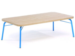 Dubový konferenční stolek Woodman Ashburn 125x65 cm s modrou podnoží Woodman