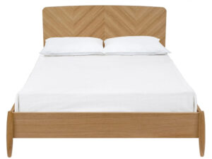 Přírodní dubová postel Woodman Farta Herringbone 140x200 cm Woodman