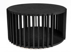 Černý dubový kulatý konferenční stolek Woodman Drum I. 83 cm Woodman