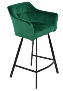 Moebel Living Zelená sametová barová židle Trudy 100 cm Moebel Living