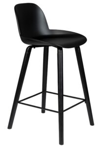 Černá plastová barová židle ZUIVER ALBERT KUIP ALL BLACK 66 cm Zuiver