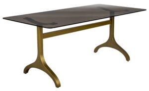 Černo zlatý skleněný jídelní stůl DUTCHBONE SANSA 180 x 90 cm Dutchbone