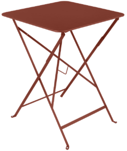 Okrově červený kovový skládací stůl Fermob Bistro 57 x 57 cm Fermob