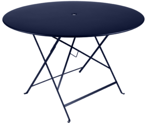 Tmavě modrý kovový skládací stůl Fermob Bistro Ø 117 cm Fermob