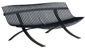 Antracitová kovová lavice Fermob Charivari 246 cm Fermob