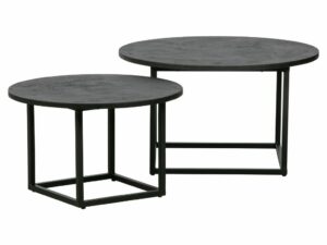 Hoorns Set dvou černých konferenčních stolků Horace 74/60 cm Hoorns