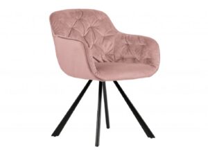 Hoorns Světle růžová sametová židle Herian Hoorns