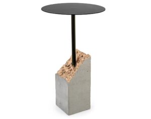 Černý odkládací stolek Bizzotto Piedras s cementovou podnoží Bizzotto