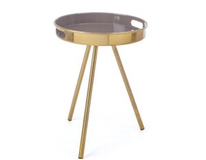 Zlatý kulatý odkládací stolek Bizzotto Inesh 37