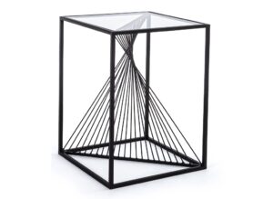 Černý kovový konferenční stolek Bizzotto Espiral 40x40 cm Bizzotto