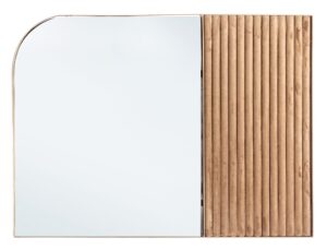 Hnědé sametové závěsné zrcadlo Bizzotto Rayn 70x50 cm Bizzotto
